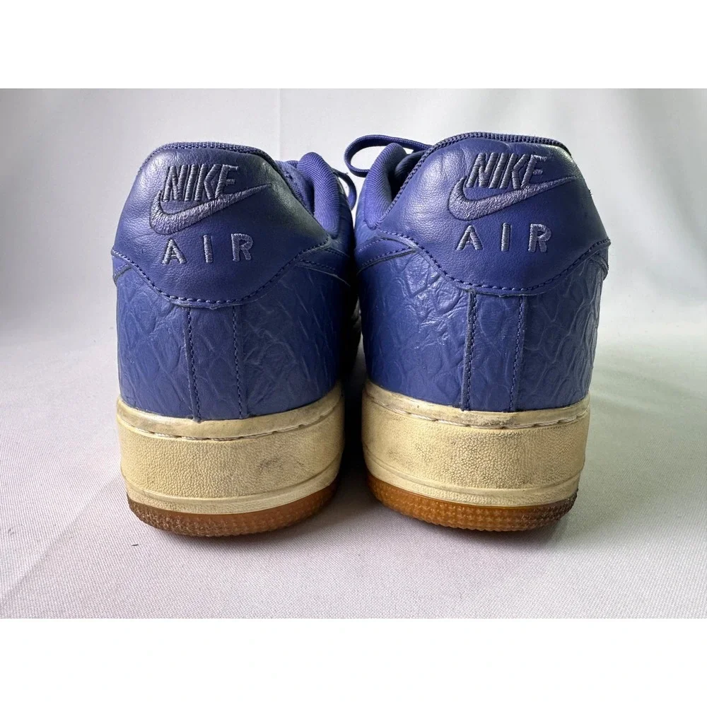 Nike Air Force 1 Low Purple Crocodile Embossed Leather Sneakers‎ Men's Size 12